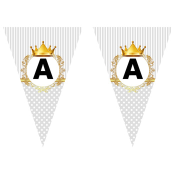 Gri Gold Taç Temalı Parti Banner