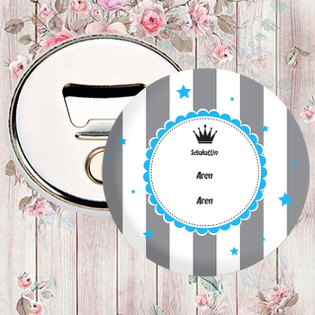 Gri ve Mavi Temalı Hoşgeldin Bebek  Magnet Açacak