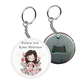 Gül Temalı Arkası Açacak Anahtarlık