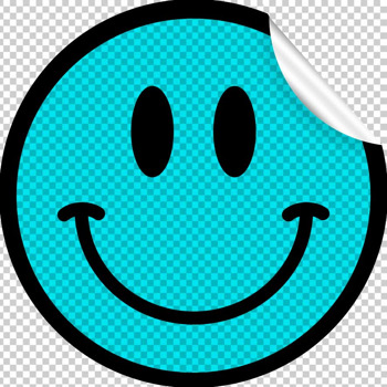 Gülümseme Turkuaz Fon Temalı Araç Sticker