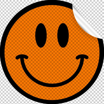 Gülümseme Turuncu Fon Temalı Araç Sticker