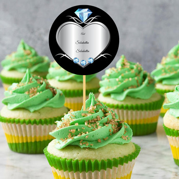 Gümüş Kalp Ve Pırlanta Temalı Söz Nişan Nikah Kürdan Süs