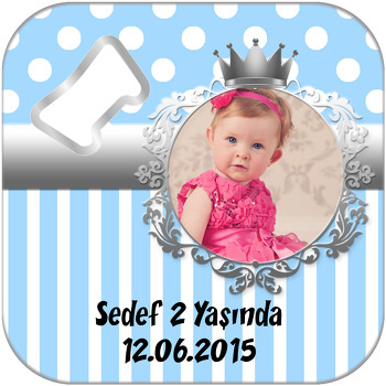 Gümüş Taç Temalı Kare Magnet Açacak