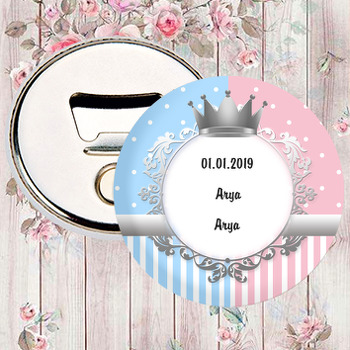Gümüş Taçlı İkiz  Temalı Magnet Açacak