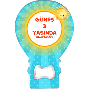 Güneş Mavi Fon Temalı Balon Magnet Açacak