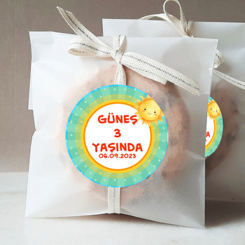 Güneş Mavi Fon Temalı Sticker