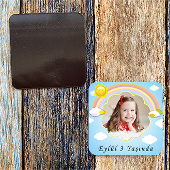 Güneş Ve Gökkuşağı Temalı Doğum Günü Magnet