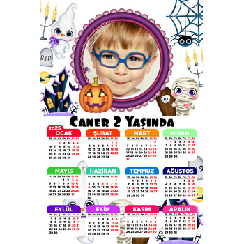 Halloween Boo Temalı Takvim Magnet