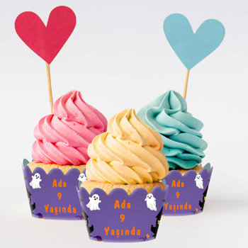 Halloween ile Hayaletler Temalı Cupcake Sargısı