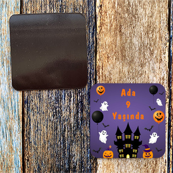 Halloween ile Hayaletler Temalı Doğum Günü Magnet