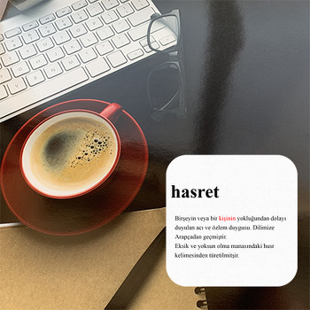 Hasret Kelime Anlamı Temalı Bardak Altlığı