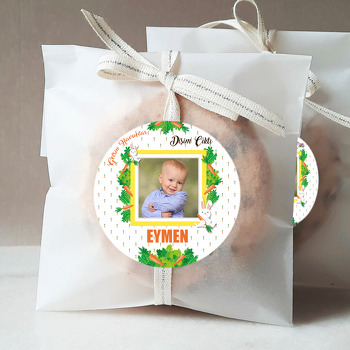 Havuçlu Tavşan ile Sarı Çerçeve Temalı Sticker