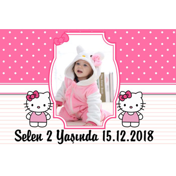 Hello Kitty Temalı Doğum Günü Afişi