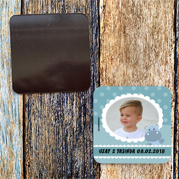 Hipopotam Temalı Doğum Günü Magnet