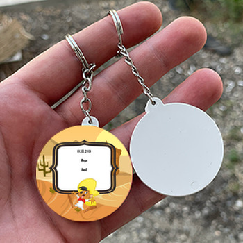 Hızlı Gonzales Temalı Daire Plastik Anahtarlık