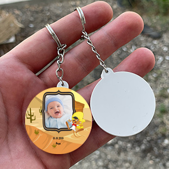 Hızlı Gonzales Temalı Resimli Daire Plastik Anahtarlık