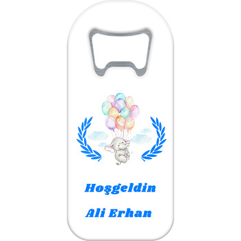 Hoşgeldin Balonlu Fil Bebek Temalı Uzun Magnet Açacak