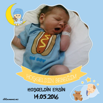 Hoşgeldin Bebeğim Temalı   Kare Parti Afiş