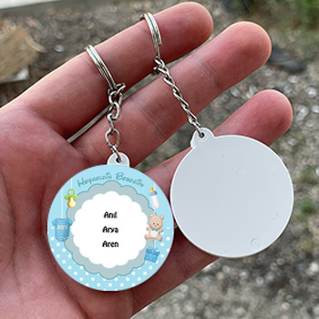 Hoşgeldin Bebek  Temalı Daire Plastik Anahtarlık