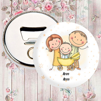 Hoşgeldin Kızım Aile Temalı Hoşgeldin Bebek Magnet Açacak