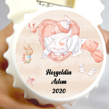 I love Mom Temalı Hoşgeldin Bebek Kapak Açacak