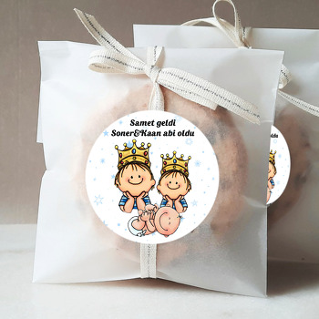 İki Abi ile Erkek Kardeş Yıldız Fon Temalı Sticker