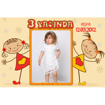 İki Kız Temalı Plastik Magnet