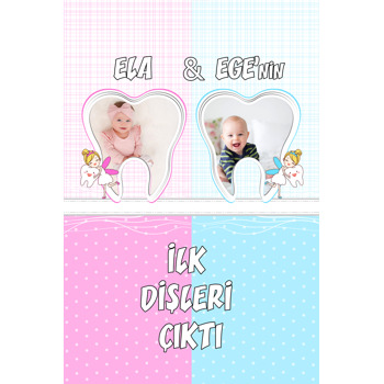 İkiz Diş Buğdayı Temalı Doğum Günü Hatıra Magnet