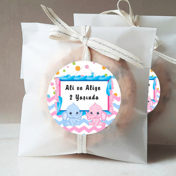 İkiz Fil Temalı Sticker