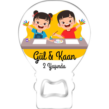 İkiz Kardeşler Resim Yapıyor Temalı Balon Magnet Açacak