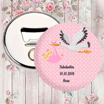 İkiz Kız Bebek ve Leylek Temalı Magnet Açacak