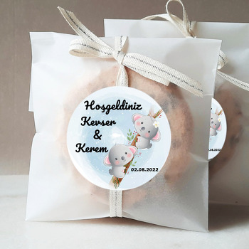 İkiz Kız Erkek Koala Kardeşler Temalı Sticker