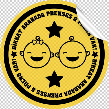 İkiz Kız ve Erkek Bebek Temalı Araç Sticker