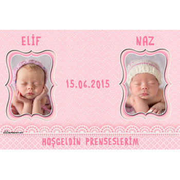 İkiz Kızlar İçin Hoşgeldin Bebek Magnet