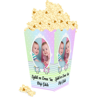 İkizler Temalı Diş Buğdayı  Popcorn Kutusu