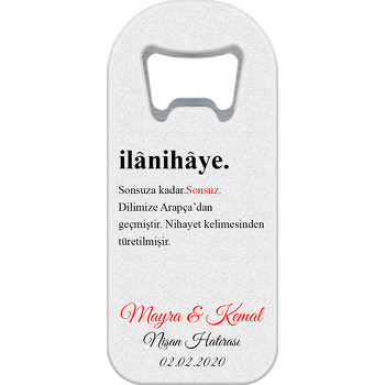 İlanihaye Kelime Anlamı Temalı Siyah Söz Nişan Nikah Uzun Oval Magnet Açacak