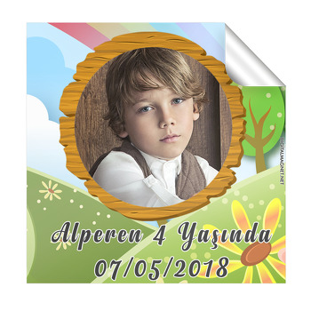 İlk Bahar Temalı Kare Etiket