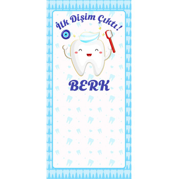 İlk Dişim Mavi Temalı Hediyelik Kart