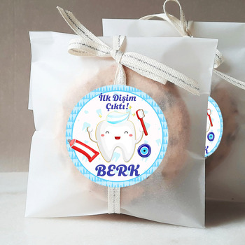 İlk Dişim Mavi Temalı Parti Sticker