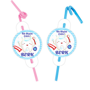 İlk Dişim Mavi Temalı Pipet ve Kartı