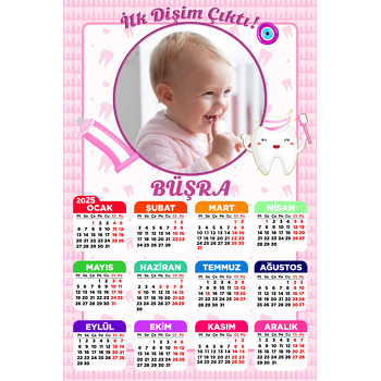İlk Dişim Pembe Temalı Takvim