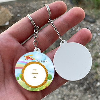 İlkbahar Temalı Daire Plastik Anahtarlık