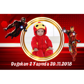 Iron Man Temalı Doğum Günü Magnet