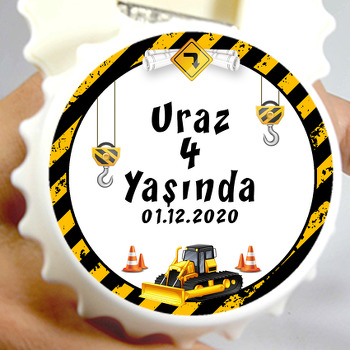 İş Makineleri Temalı Kapak Şekilli Magnet Açacak