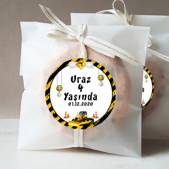 İş Makineleri Temalı Parti Sticker