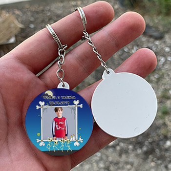 İskelet Temalı Resimli Daire Plastik Anahtarlık