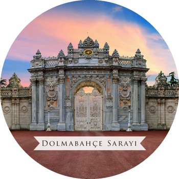 İstanbul Dolmabahçe ile Şehirler Temalı Akrilik Daire Magnet