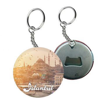 İstanbul Sultanahmet ile Şehirler Temalı Arkası Açacak Anahtarlık