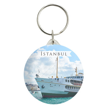 İstanbul Vapur İskelesi ile Şehirler Temalı Anahtarlık