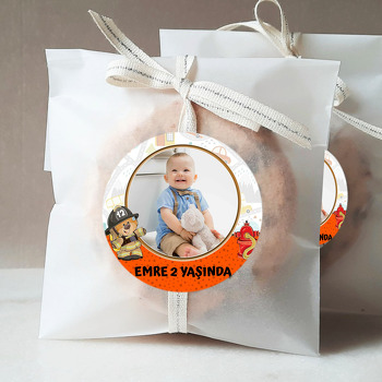 İtfaiyeci Ayıcık Temalı Resimli Sticker
